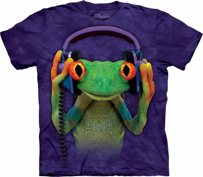 3D футболка с лягушкой-диджеем. Производство США!