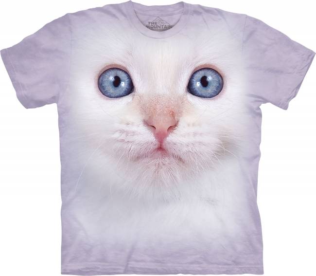 3D футболка с белым котенком. Производство США!