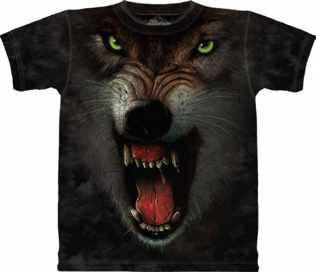 3D футболка с рычащим волком. Производство США!