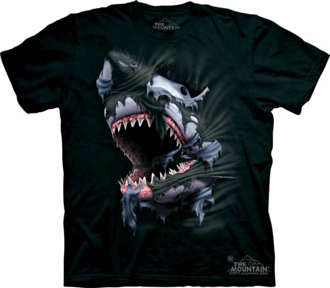 3D футболка с акулой. Производство США!