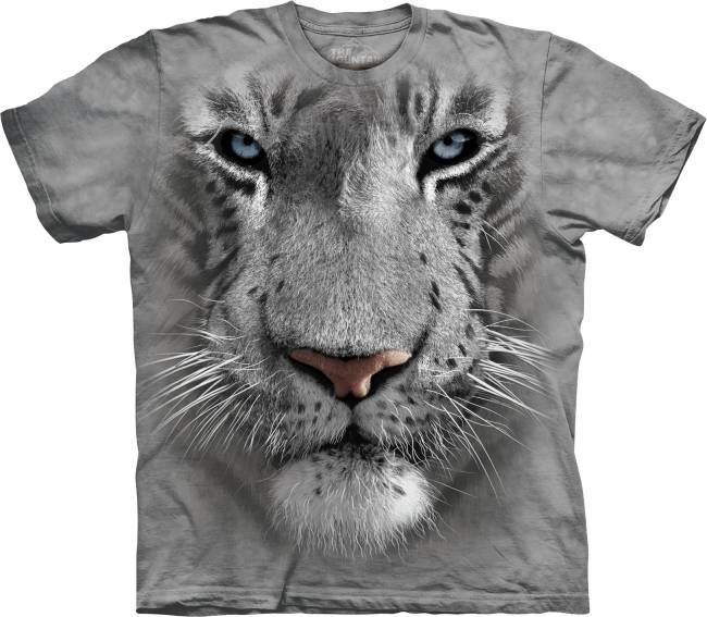 3D футболка с белым тигром. Производство США!