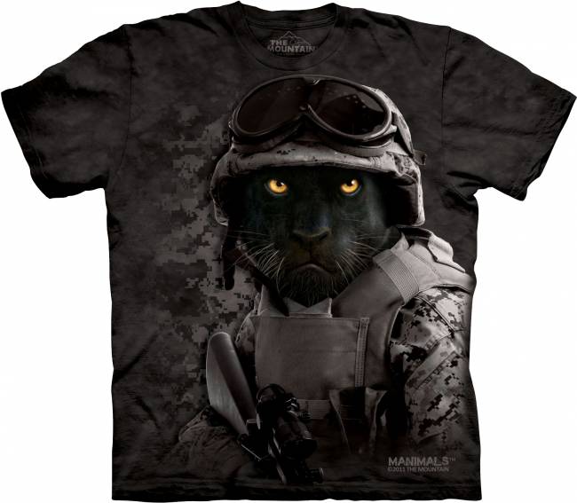 3D футболка с комбатом пантерой. Производство США!