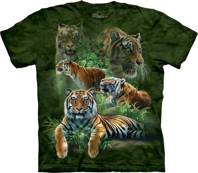 3D футболка с тиграми в джуглях. Производство США!